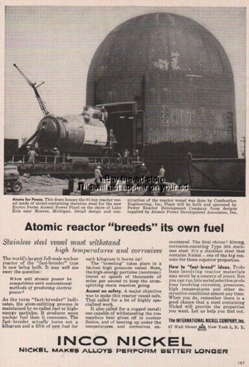 Enrico Fermi Nuclear Generating Station - Ad For Inco Nickel (newer photo)